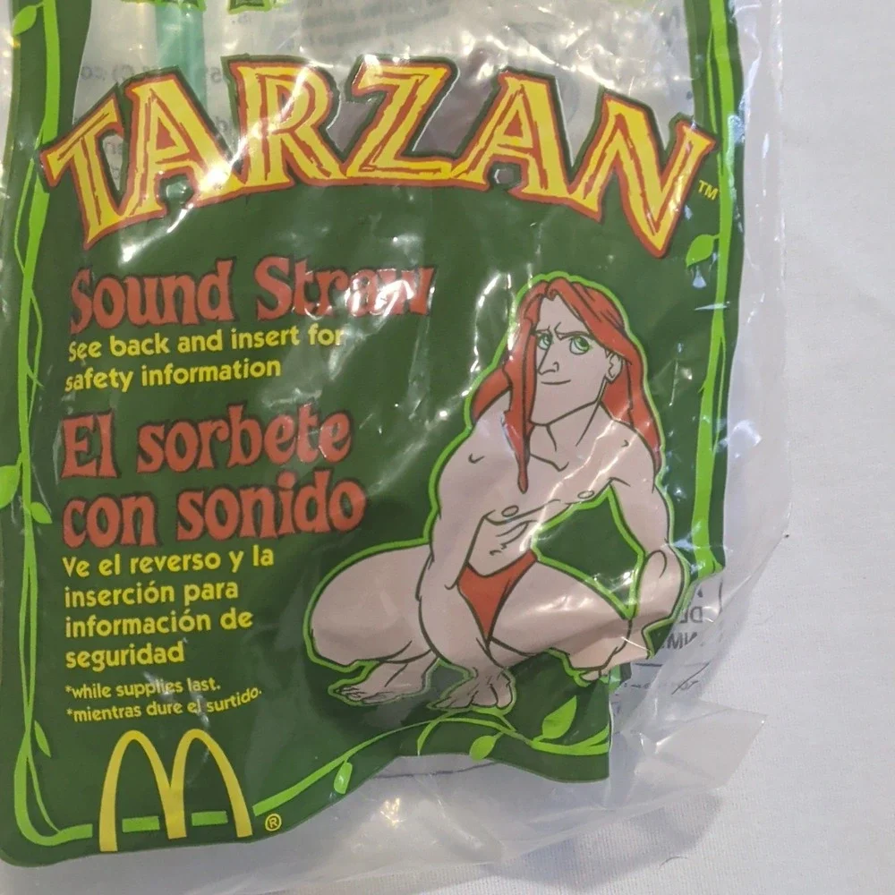 McDonald's Disney Tarzan Sound Straw Toys Tarzan & Terk Set 1999